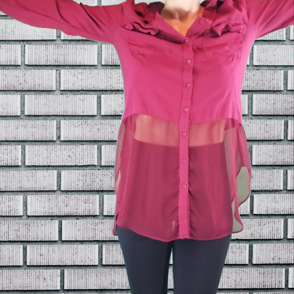 Timing Half Sheer Button Down